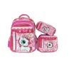 Mochila Escolar Transfronteiriça 3D Casca Dura Couro Concavo-Convexo Aluno do Ensino Fundamental Mochila de Rodinhas 5-12 Anos Desenho Animado Conjunto de Três Peças Mochila