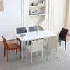 Cadeira de Jantar em Couro de Sela Casa Moderna Simples Italiana Leve Luxo Restaurante Cadeira Nórdica Minimalista Mesa de Jantar Cadeira Encosto Banco