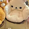 Cojín de asiento y respaldo con temática de osos de dibujos animados, engrosado para abrigar en otoño e invierno, adecuado para sofás, ventanales y sillas; soporte lumbar de felpa para uso en casa