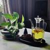 Olla de Mano Imitación Canto Olla de Concubina Imperial Punto de Vidrio Borde de Melón de Té Tetera de Vidrio de Borosilicato Espeso Olla Celebrada en Internet Hecha a Mano Pura Juego de Té