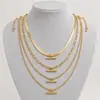 Collar de cadena de cobre simple, personalizado, transfronterizo europeo y americano, con múltiples elementos, de aleación geométrica de moda, joyería en forma de T para mujeres