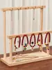 Soporte de joyería creativo, organizador de escritorio de madera maciza para llaves y accesorios, expositor de collares, estante de almacenamiento, organizador multifuncional para entrada con ganchos