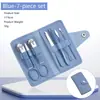 Kit profissional de manicure e pedicure para mulheres - Conjunto de 7 peças com ferramentas de aço inoxidável em estojo colorido de couro PU