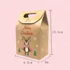 Caja de dulces navideños transfronteriza nueva bolsa de papel de copo de nieve de papel Kraft caja de dulces embalaje portátil bolsa de regalo para dulces al por mayor
