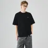 Camiseta Masculina de Algodão Manga Curta APO Moda Verão Masculina Marca Estampada Joker Branco Solta Gola Redonda Jaqueta Interna