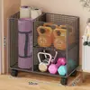 Cesta de Almacenamiento para Esterillas de Yoga para Uso en Casa con Ruedas, Móvil, Gran Capacidad, Estante de Almacenamiento para Equipo de Fitness Deportivo, Estante de Almacenamiento para Mancuernas