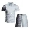 Nueva moda de verano para hombre, polo casual con estampado 3D, cuello camisero, traje casual