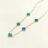 Venta Caliente Transfronteriza Versión de Alta Gama Acero Inoxidable 304 Trébol de Cuatro Hojas Doble Cara Nácar Cinco Flores Collar Joyería de Nicho Venta al por Mayor