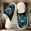 Suministro Exclusivo Transfronterizo de Populares Pantuflas de Algodón Estampadas con Patrón de Muñeco de Nieve Navideño para Hombre, Pod Cross-Border Jit Dropshipping