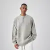 Suéter Henley Gris Jaspeado para Hombre Otoño Invierno Marca de Tendencia Estilo Perezoso Punto de Alta Gama Capa Base Cleanfit