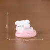 Fofa e feliz pequena estatueta de cachorro branco, perfeita para decorações DIY de casa de bonecas, enfeites de pendurar, paisagens em miniatura de mesa e pequenas peças decorativas