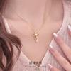 Collar de plata S925 con lazo coreano y perla para mujer de la industria de la decoración Cui Yan, explosiones 2025, cadena de clavícula dulce nicho rojo neto