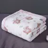 Manta Toalha de Banho para Bebê, Algodão Classe A, Gaze de Seis Camadas, Estampa de Desenho Animado, Manta Absorvente Ampliada para Recém-Nascidos e Crianças, Algodão Puro Classe A