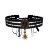 Gargantilla Diablo Lolita Encaje Flor Rosa Diseño Nicho Personalizado Halloween Collar Borla