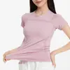 Camiseta de fitness sin costuras de verano, top de yoga para entrenamiento deportivo profesional, de manga corta para mujer