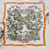 Bufanda de Seda Danzante de Flores de Mariposa de Primavera y Verano Bufanda Decorativa Estilo Nuevo Coreano Moda Todo Combinable Chal Exterior
