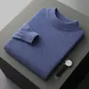 Tricô Meia-Gola Pronto para Vestir Linha de Frente 100% Lã Tricô Masculino Outono e Inverno Novo Tricô Casual de Negócios Tricô Básico