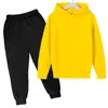 Comércio exterior outono e inverno infantil pullover velo - forrado camisola com capuz terno cor sólida casual terno camisola infantil
