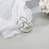 Anillos de Línea Asimétrica para Mujer, Diseño de Nicho, Anillos Abiertos Irregulares Entrelazados y Retorcidos, Conjunto Retro de Celebridad de Internet Japonés y Coreano
