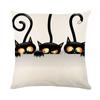 Fronha de Almofada Preta de Gato para Halloween Decoração de Casa Capa de Almofada para Sofá Fronha Estampada Malvada Engraçada