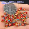 Plata de Ley S925 Chapada en Oro Pez Koi Azul Cuentas Cubo Pulsera Tejida Collar Accesorios Hechos a Mano para DIY