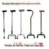Fornecedor da Fábrica Fornece Muletas de Quatro Cantos de Aço Inoxidável, Muletas Retas para Idosos, Muletas com Engrenagem Ajustável, Muletas Telescópicas
