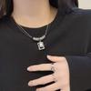 Collar de Cadena con Capucha Apilada de Doble Capa de Circonita Estilo Hip-Hop para Mujer, Nuevo Diseño de Moda Nicho Accesorio de Cadena para el Cuello