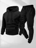 Conjunto de Dos Piezas para Hombre de 250g, Sudadera con Capucha Deportiva de Color Sólido de Moda Transfronteriza, Sudadera con Capucha y Pantalones de Chándal para Hombre