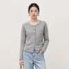 Nuevo Cardigan de Lana Fina para Mujer Estilo Invierno con Borde Enrollado, Cuello Redondo y Botones, Suéter de Punto Ajustado, Abrigo Adelgazante y Cómodo