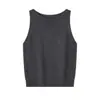 Camisola Colete Tricô de Linho Tencel Feminino Branco Moonlight Clássico Costas Nadador Colete de Verão Seco Fresco Top Sem Mangas