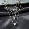 Comércio exterior transfronteiriço moda quente simples multi-camada cinco pontas estrela amor gota de água pingente vintage colar clavícula cadeia