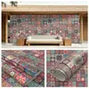 Papel Tapiz de Pared de Fondo para el Hogar Bohemio con Patrón Retro Pegatina de Pared Autoadhesiva Pegatina Impermeable a Prueba de Humedad Papel Tapiz de Decoración para Renovación