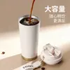 Taza de Café de Acero Inoxidable 304 con Doble Popote para Beber, Termo de Café Portátil, Diseño de Muguete, Taza de Regalo Personalizada