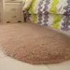Alfombra Ovalada de Fibra de Poliéster Color Sólido Estilo Ins Lavable Alfombra de Dormitorio Alfombra de Cabecera Alfombra de Dormitorio Alfombra de Cabecera