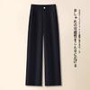 Pantalones de Lana de Pierna Ancha de Invierno de Gama Alta para Mujer 2026 Nuevo Otoño e Invierno de Cintura Alta Cálidos de Cachemira Pantalones Casuales Versátiles
