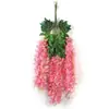 Flores de Glicinia Simuladas, Flores Falsas Violetas, Flores de Seda, Enredadera Floral Artística para Techo de Interior para Sala de Estar, Materiales de Decoración para Bodas