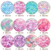 12 Hojas/Paquete Venta Caliente Transfronteriza Papel Material Fondo Escamas de Pez Sirena Papel Decorativo para Envoltura Hecho a Mano DIY