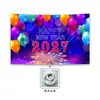 Banner de Año Nuevo 2027 Personalizado Fondo Feliz Año Nuevo Amazon Fiesta en Casa Bandera para Fiesta al Aire Libre