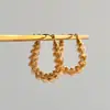 Dazan Atacado Em Estoque Moda Europeia e Americana Transfronteiriça Nicho Fashionável Estilo Ins Aço Titânio Banhado a Ouro 18K Brincos de Mola Onda Chifre