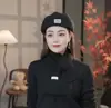 Conjunto de Gorro y Bufanda, Gorra de Béisbol a la Moda para Mujer, Gorra de Pico para Otoño e Invierno, Gorro de Estilo Japonés, Boina para Adelgazar el Rostro