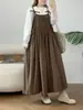 Macacão casual estilo japonês com pregas, modelagem solta para mulheres, coleção outono 2026, rejuvenescedor, calça-saia versátil de perna larga