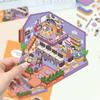 [Novo] Adesivo Decompressor de Paisagem Estéreo 3D Desenho Animado Grafite Cabine Estéreo Cena DIY Pequeno Livro Vermelho