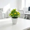 Venda Quente Transfronteiriça 10 Peças Pote de Planta Artificial Violeta para Bolo Planta Artificial Criativa Decoração de Mesa para Casa Plástico Pequeno Bonsai