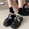 Zapatos Pequeños de Cuero de Terciopelo Estilo Retro Británico K para Mujer 2023 Nuevos Otoño e Invierno Versátiles Cálidos Zapatos de Felpa de Algodón Mocasines