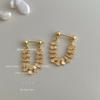 Brincos de Corrente Estilo Luxo High-End com Agulhas Banhadas a Prata e Banho de Ouro 14K, Brincos Elegantes e Simples, Modelo Novo de Fábrica, Brincos Novos no Atacado