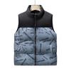 Chaleco de hombre, otoño e invierno, sin mangas, acolchado de algodón, holgado, combinable, estampado femenino, con cuello vertical