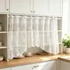 Cortinas Curtas de Renda Francesa Transfronteiriças, Cortinas para Café, Cortinas de Cozinha, Cortinas Decorativas de Porta de Divisória, Semiaclaradas, Atacado Sem Furos