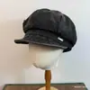 Gorra de ocho paneles de mezclilla lavada transfronteriza de circunferencia grande, fábrica de origen, logo personalizado, gorra de trabajo, boina versátil para el día a día