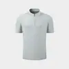 Camiseta Polo Masculina de Verão Fresca Secagem Rápida Meio Zíper Gola Alta Esportiva Alta Elasticidade Respirável Proteção Solar Antibacteriana Manga Curta