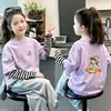 Camiseta de manga comprida para meninas, nova coleção outono 2026, estilo outono inicial, base de algodão puro, top para look de duas peças primavera e outono infantil